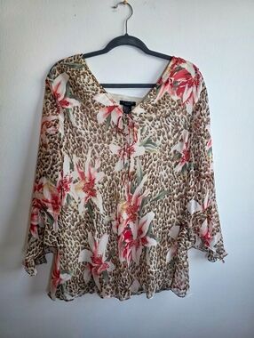 Vintage Y2K Anne Carson Beaded Silk Fairy Blouse